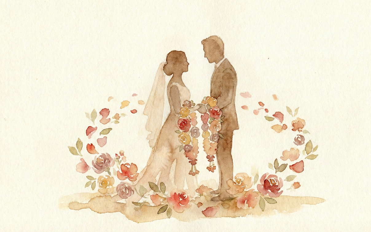Varmala ceremony illustration